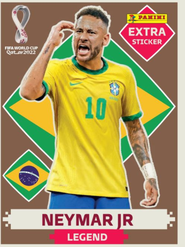 7 Figurinhas Extra Neymar Bordo Copa 2022 Rara Legend Qatar