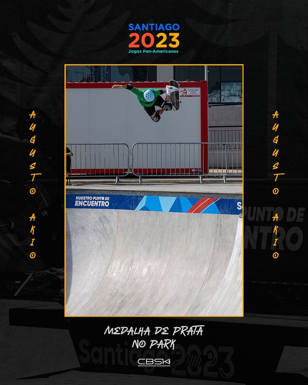 Pan 2023: Augusto Akio leva a prata no skate park, jogos pan-americanos