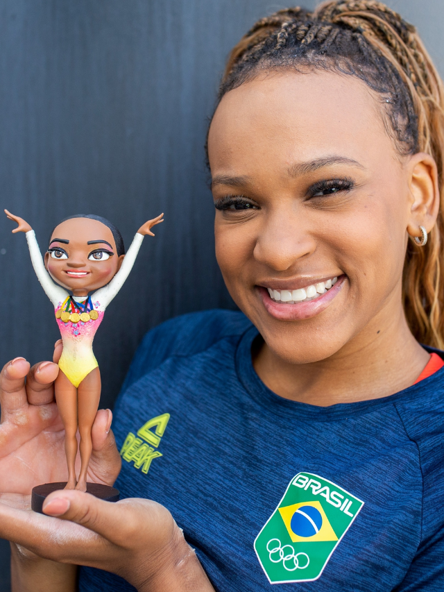 Empresa lança série de miniaturas em homenagem a Rebeca Andrade