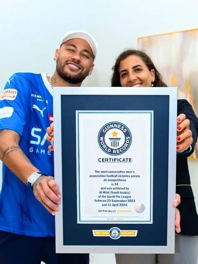 Neymar recebe título do Guinness por recorde do Al-Hilal