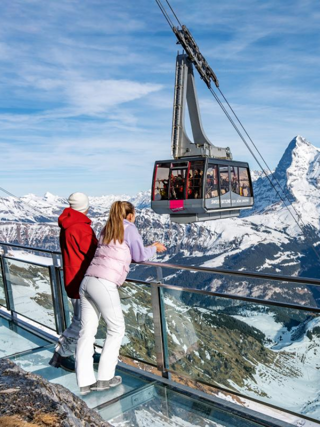 Teleférico mais íngreme do mundo é inaugurado nos alpes da Suíça